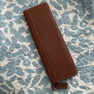 Coach Zippered Tie Case - Vintage Cognac Brown